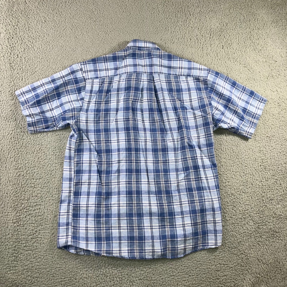 JOS A BANK Traveler's Collection Linen Button‎ Down Plaid Shirt Men Large - Picture 3 of 9